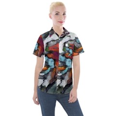 Abstract Art Women s Short Sleeve Pocket Shirt