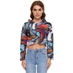 Abstract Art Women s Lightweight Cropped Hoodie by gasi