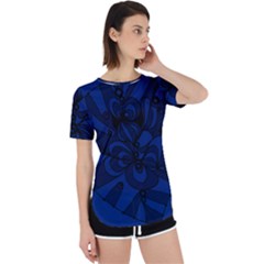 Blue 3 Zendoodle Perpetual Short Sleeve T-shirt by Mazipoodles