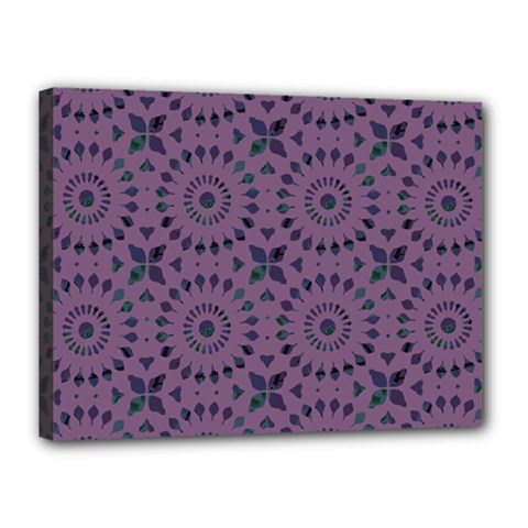 Kaleidoscope Scottish Violet Canvas 16  X 12  (stretched) by Mazipoodles
