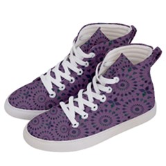 Kaleidoscope Scottish Violet Women s Hi-top Skate Sneakers by Mazipoodles