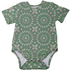 Kaleidoscope Peaceful Green Baby Short Sleeve Onesie Bodysuit by Mazipoodles