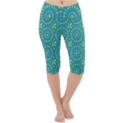 Kaleidoscope Jericho Jade Lightweight Velour Cropped Yoga Leggings by Mazipoodles