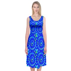 Kaleidoscope Royal Blue Midi Sleeveless Dress by Mazipoodles