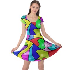 Colorful Abstract Art Cap Sleeve Dress by gasi