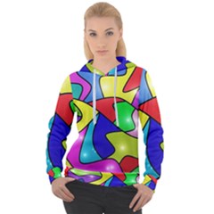 Colorful Abstract Art Women s Overhead Hoodie by gasi