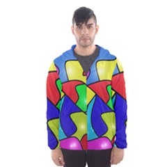 Colorful Abstract Art Men s Hooded Windbreaker by gasi