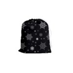 Christmas Snowflake Seamless Pattern With Tiled Falling Snow Drawstring Pouch (Small)