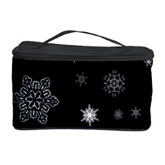 Christmas Snowflake Seamless Pattern With Tiled Falling Snow Cosmetic Storage by Uceng