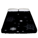 Christmas Snowflake Seamless Pattern With Tiled Falling Snow Fitted Sheet (Queen Size)