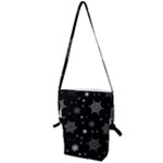 Christmas Snowflake Seamless Pattern With Tiled Falling Snow Folding Shoulder Bag