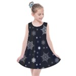 Christmas Snowflake Seamless Pattern With Tiled Falling Snow Kids  Summer Dress