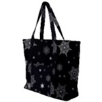 Christmas Snowflake Seamless Pattern With Tiled Falling Snow Zip Up Canvas Bag
