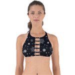 Christmas Snowflake Seamless Pattern With Tiled Falling Snow Perfectly Cut Out Bikini Top
