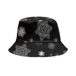 Christmas Snowflake Seamless Pattern With Tiled Falling Snow Bucket Hat