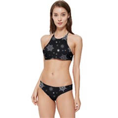 Christmas Snowflake Seamless Pattern With Tiled Falling Snow Banded Triangle Bikini Set by Uceng