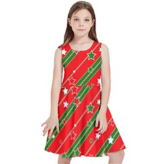Christmas Paper Star Texture Kids  Skater Dress by Uceng