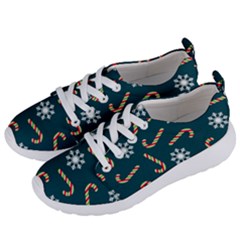 Christmas Seamless Pattern With Candies Snowflakes Women s Lightweight Sports Shoes by Uceng
