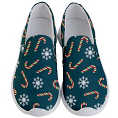 Christmas Seamless Pattern With Candies Snowflakes Men s Lightweight Slip Ons by Uceng
