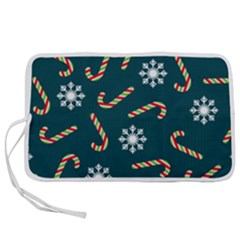 Christmas Seamless Pattern With Candies Snowflakes Pen Storage Case (l) by Uceng