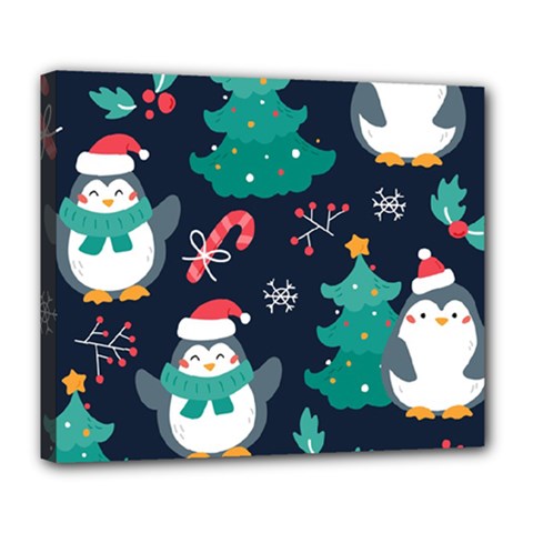 Colorful Funny Christmas Pattern Deluxe Canvas 24  X 20  (stretched) by Uceng