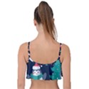 Colorful Funny Christmas Pattern Frill Bikini Top View2