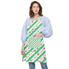 Christmas Paper Stars Pattern Texture Background Colorful Colors Seamless Pocket Apron by Uceng