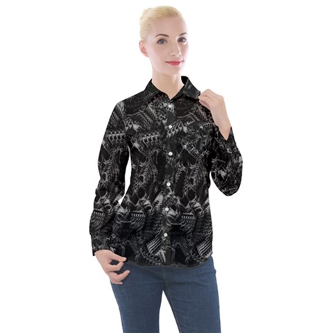 Xeno Frenzy Women s Long Sleeve Pocket Shirt by MRNStudios