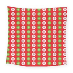Festive Pattern Christmas Holiday Square Tapestry (large) by Ravend