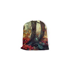 Abstract Texture Forest Trees Fruits Nature Leaves Drawstring Pouch (xs) by Pakemis