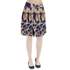 Abstract Flowers Background Pattern Pleated Skirt