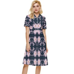 Flowers Daisies Spring Summer Button Top Knee Length Dress by Ravend