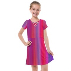 Multicolored Abstract Linear Print Kids  Cross Web Dress by dflcprintsclothing