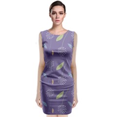 Seamless Pattern Floral Background Violet Background Classic Sleeveless Midi Dress by artworkshop