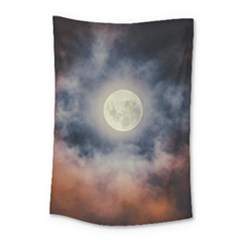 Dark Full Moonscape Midnight Scene Small Tapestry by dflcprintsclothing