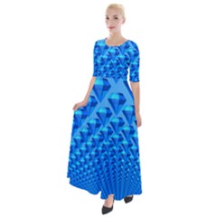 Diamond Pattern Half Sleeves Maxi Dress by Sparkle