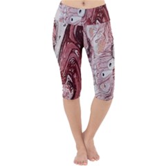 Cora; Abstraction Lightweight Velour Cropped Yoga Leggings