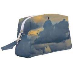 Bird Flying Over Stormy Sky Wristlet Pouch Bag (large) by dflcprintsclothing