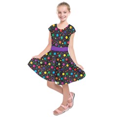 Rainbow Dotty Kids  Short Sleeve Dress
