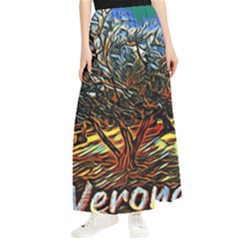 Colorful Verona Olive Tree Maxi Chiffon Skirt by ConteMonfrey