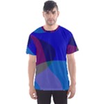 Blue Abstract 1118 - Groovy Blue And Purple Art Men s Sport Mesh Tee