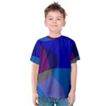 Blue Abstract 1118 - Groovy Blue And Purple Art Kids  Cotton Tee
