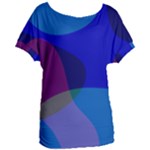 Blue Abstract 1118 - Groovy Blue And Purple Art Women s Oversized Tee