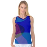 Blue Abstract 1118 - Groovy Blue And Purple Art Women s Basketball Tank Top