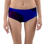 Blue Abstract 1118 - Groovy Blue And Purple Art Reversible Mid-Waist Bikini Bottoms