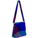 Blue Abstract 1118 - Groovy Blue And Purple Art Zipper Messenger Bag