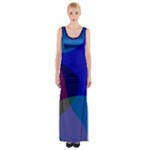 Blue Abstract 1118 - Groovy Blue And Purple Art Thigh Split Maxi Dress
