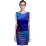 Blue Abstract 1118 - Groovy Blue And Purple Art Classic Sleeveless Midi Dress