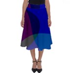 Blue Abstract 1118 - Groovy Blue And Purple Art Perfect Length Midi Skirt