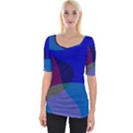Blue Abstract 1118 - Groovy Blue And Purple Art Wide Neckline Tee